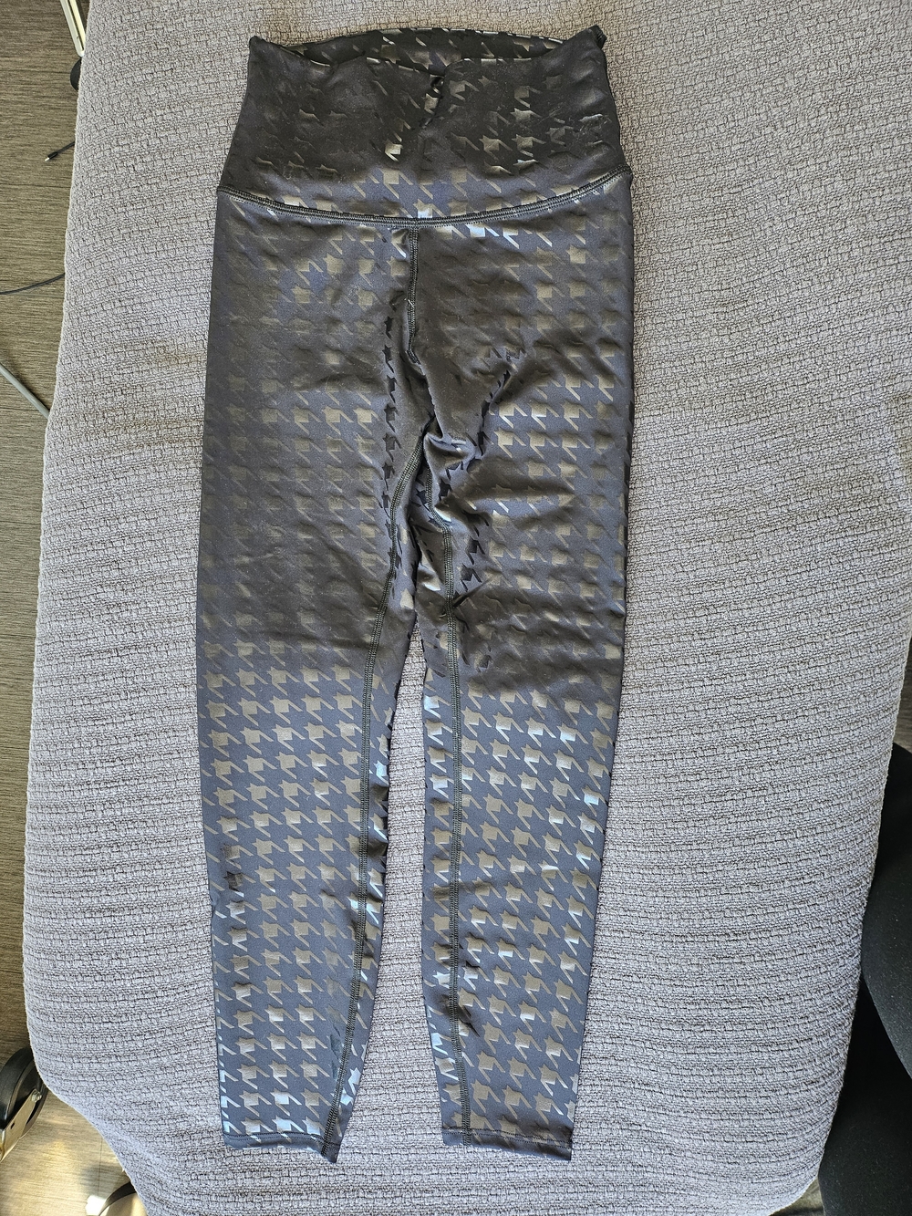 Noli Black Houndstooth High-Waist Leggings